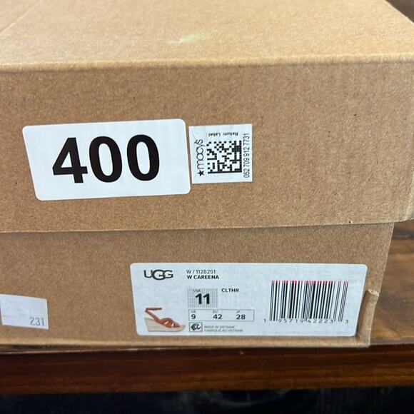 UGG Careena  Leather Ankle-Strap Espadrille Platform Wedge Sandals NEW Size 11 - Picture 9 of 9